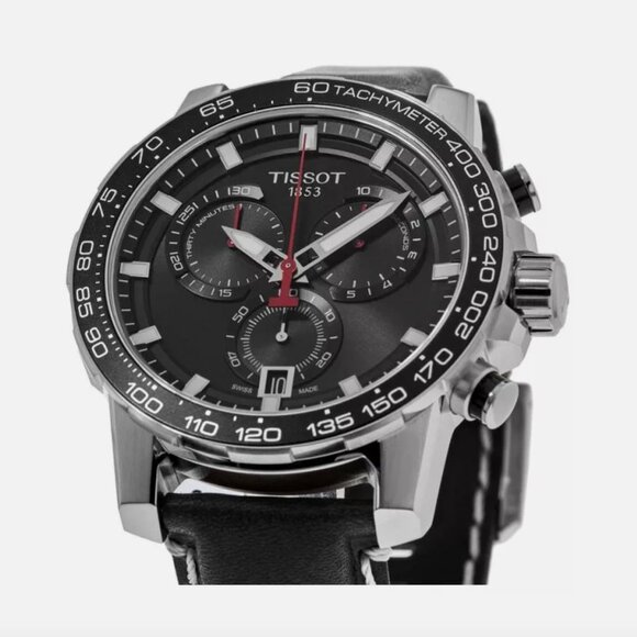 New Tissot Supersport Black Dial Black Men's Watch With Papers - Picture 4 of 5